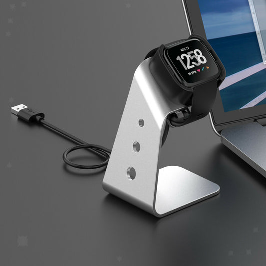 Aluminium USB Charger Charging Stand Dock Cradle for Fitbit Versa & Versa Lite & FB505 Smart Watch