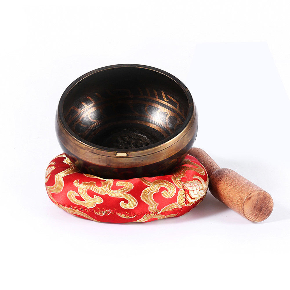 Gilt Copper Tibetan Nepal Singing Bowl Set Meditation/Prayer/Yoga/Mindfulness