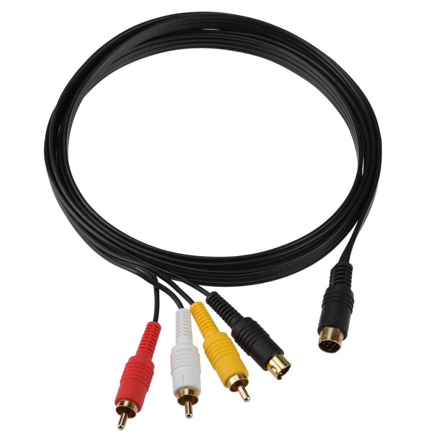 1.8m Gold Plated S-Video RCA AV TV Composite Cable Lead Cord for SEGA Saturn