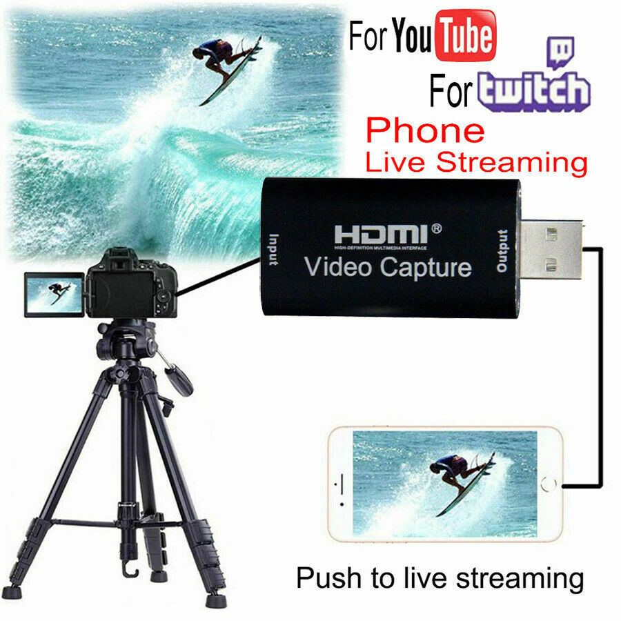 HDMI to USB Video Capture Card Screen Record 1080P HD Game Video Live Streaming Recorder