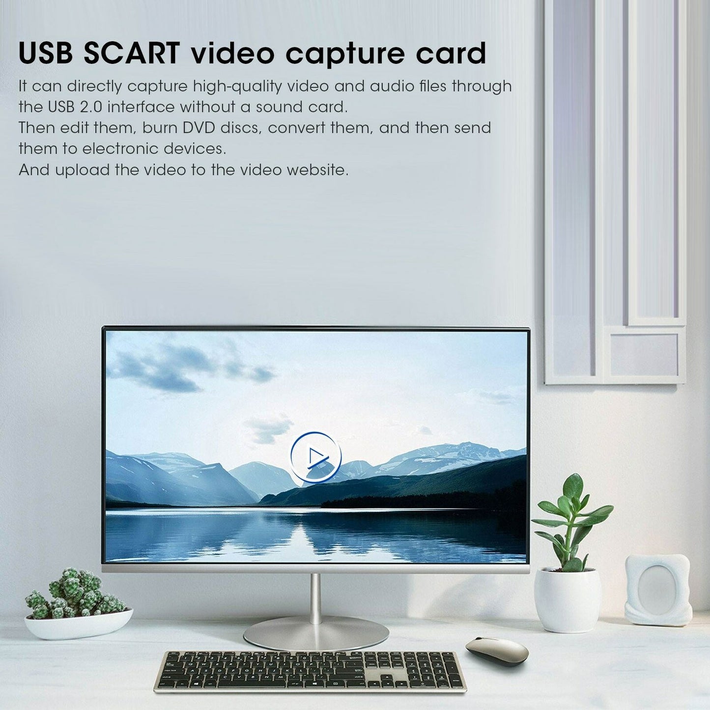 USB to SCART Video Capture Card Game Video Record Live Streaming Converter Recorder