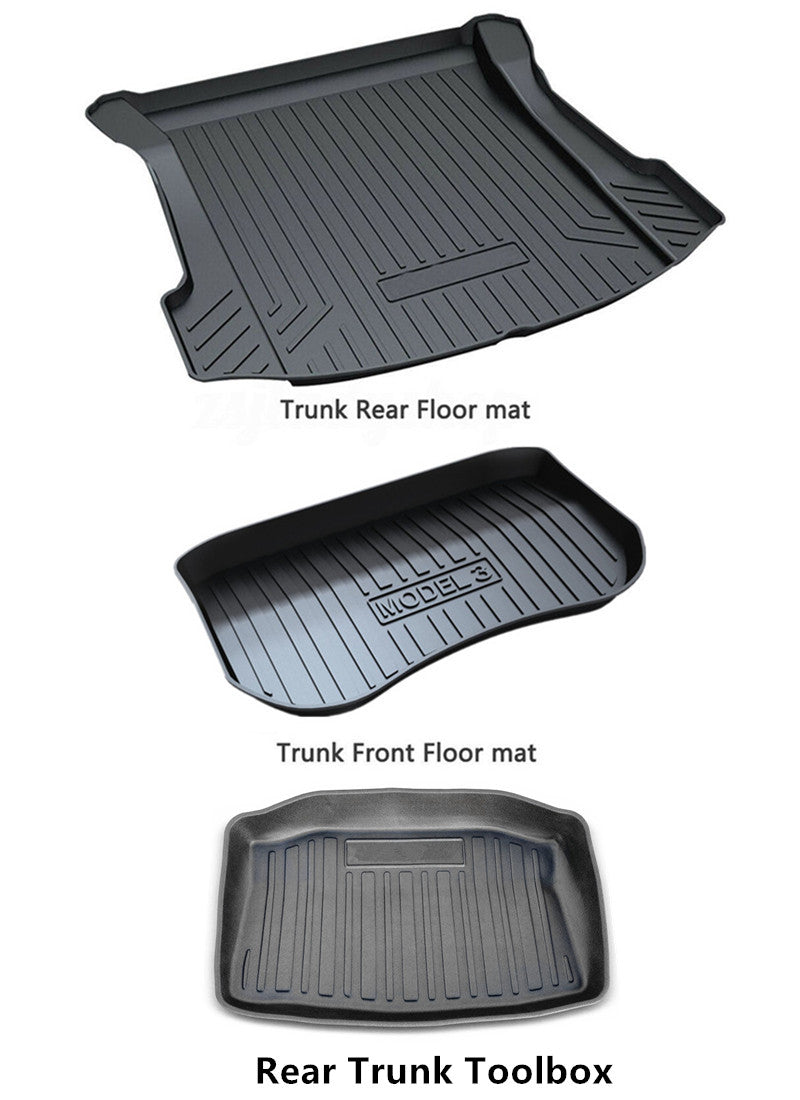 Heavy Duty Waterproof Rear Front Cargo Rubber Mat Boot Liner Luggage Tray for Tesla Model 3 2019-2023
