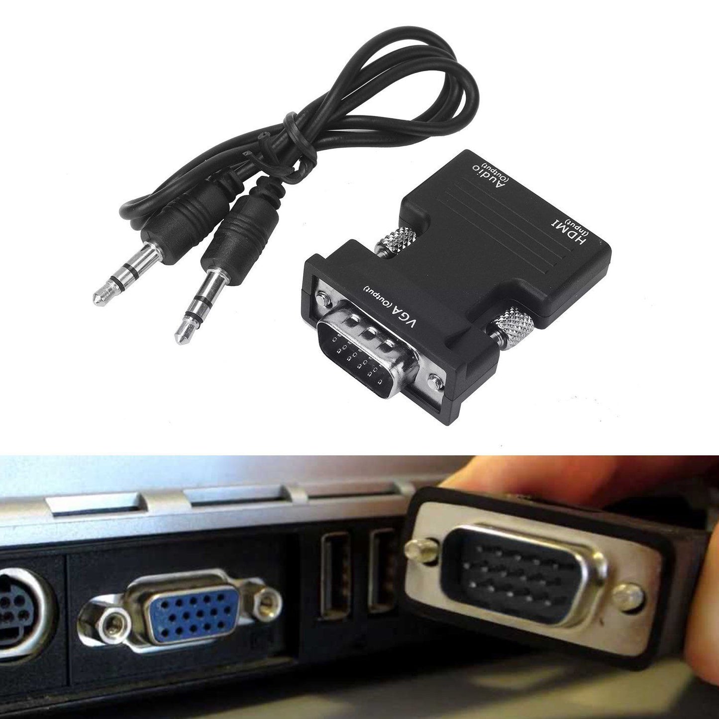 HDMI Female To VGA Male Converter Adapter 1080P with Stereo Audio Output