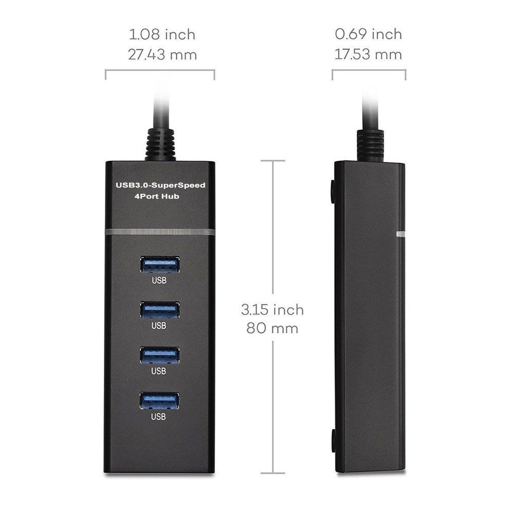 2 Packs Multi USB 3.0 Hub 4 Port High Speed Expansion Smart Splitter for Laptop Desktop