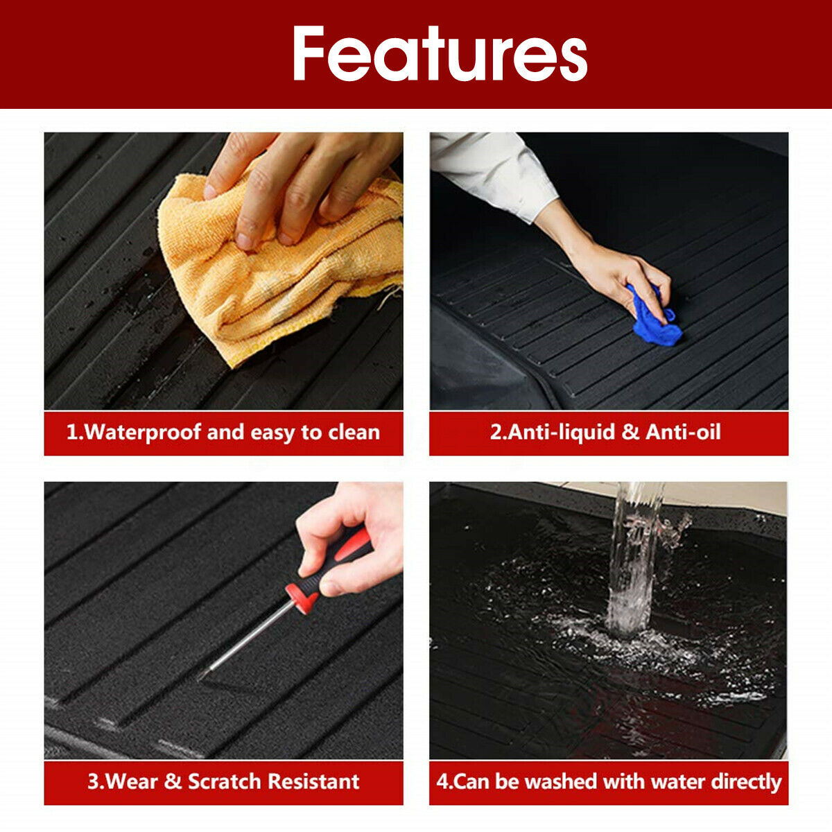 Heavy Duty Waterproof Rear Cargo Rubber Mat Boot Liner Luggage Tray for Tesla Model 3 2017-2023