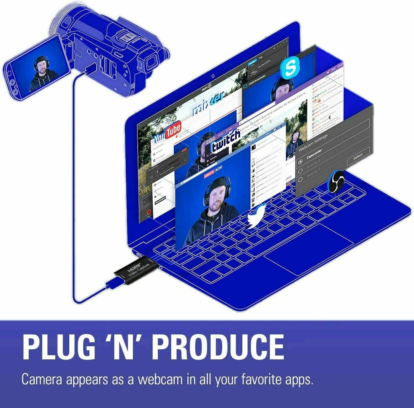 HDMI to USB Video Capture Card Screen Record 1080P HD Game Video Live Streaming Recorder