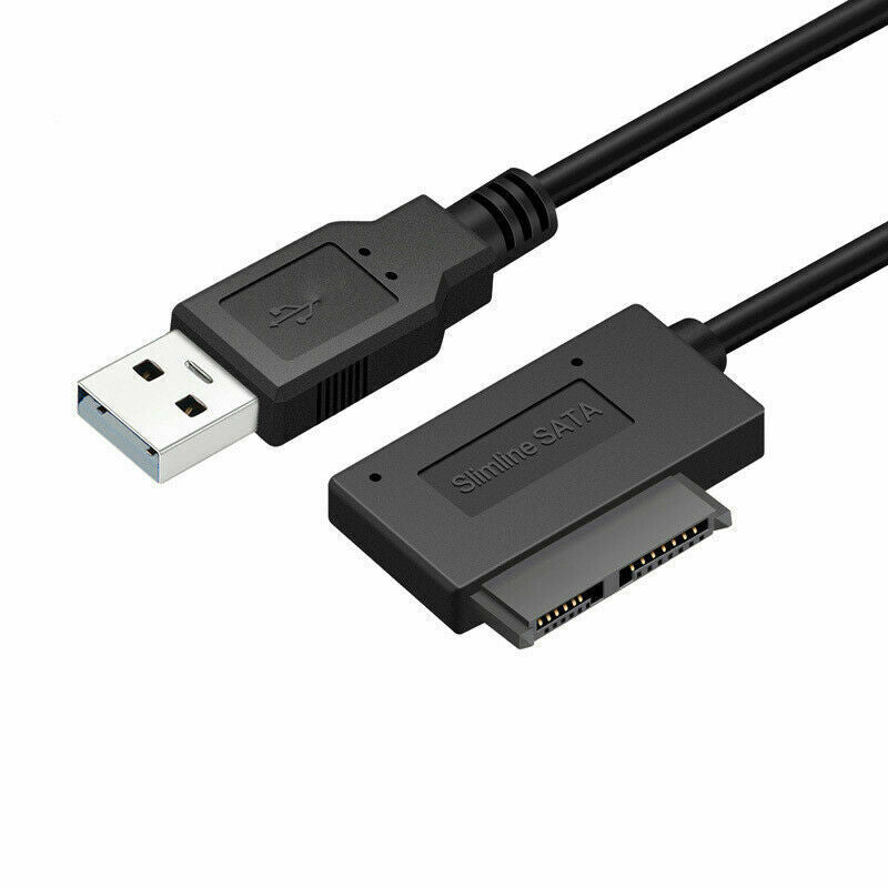 7+6 13Pin Slim SATA to USB CD DVD Rom Optical Hard Drive Cable Adapter Converter