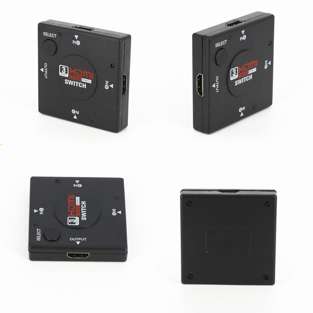 HDMI 3 Port Switch Auto Switcher Splitter Selector HUB Box Cable HDTV 1080p