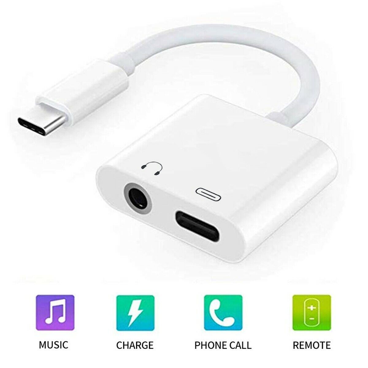 USB Type C to 3.5mm Jack & Charging Headphone Audio Aux Charger Cable Adapter For Google pixel Samsung iPad