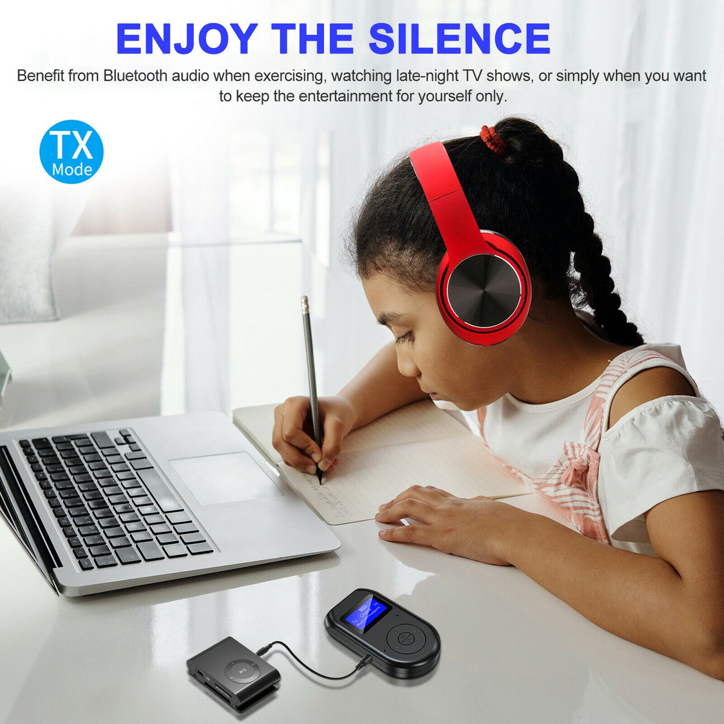 3in1 Bluetooth 5.0 Wireless Audio Adapter Transmitter Receiver with 3.5mm for TV PC Stereo System Headphones Speaker