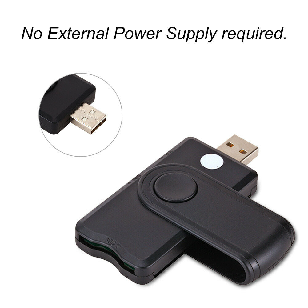 USB Smart Card Reader SD/TF/CAC/DOD/HC/MMC Micro SD Memory ID Bank Sim Card Adapter