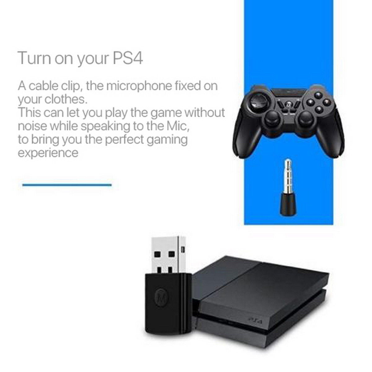 Wireless Bluetooth USB Adapter Dongle 4.0 Receiver for Playstation 4 PS4 Headphone Microphone