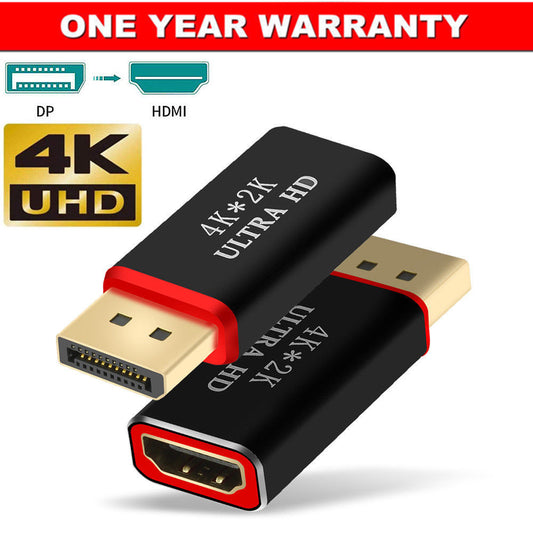 4K Ultra HD Aluminium Display Port DP Male to HDMI Female Adapter Converter