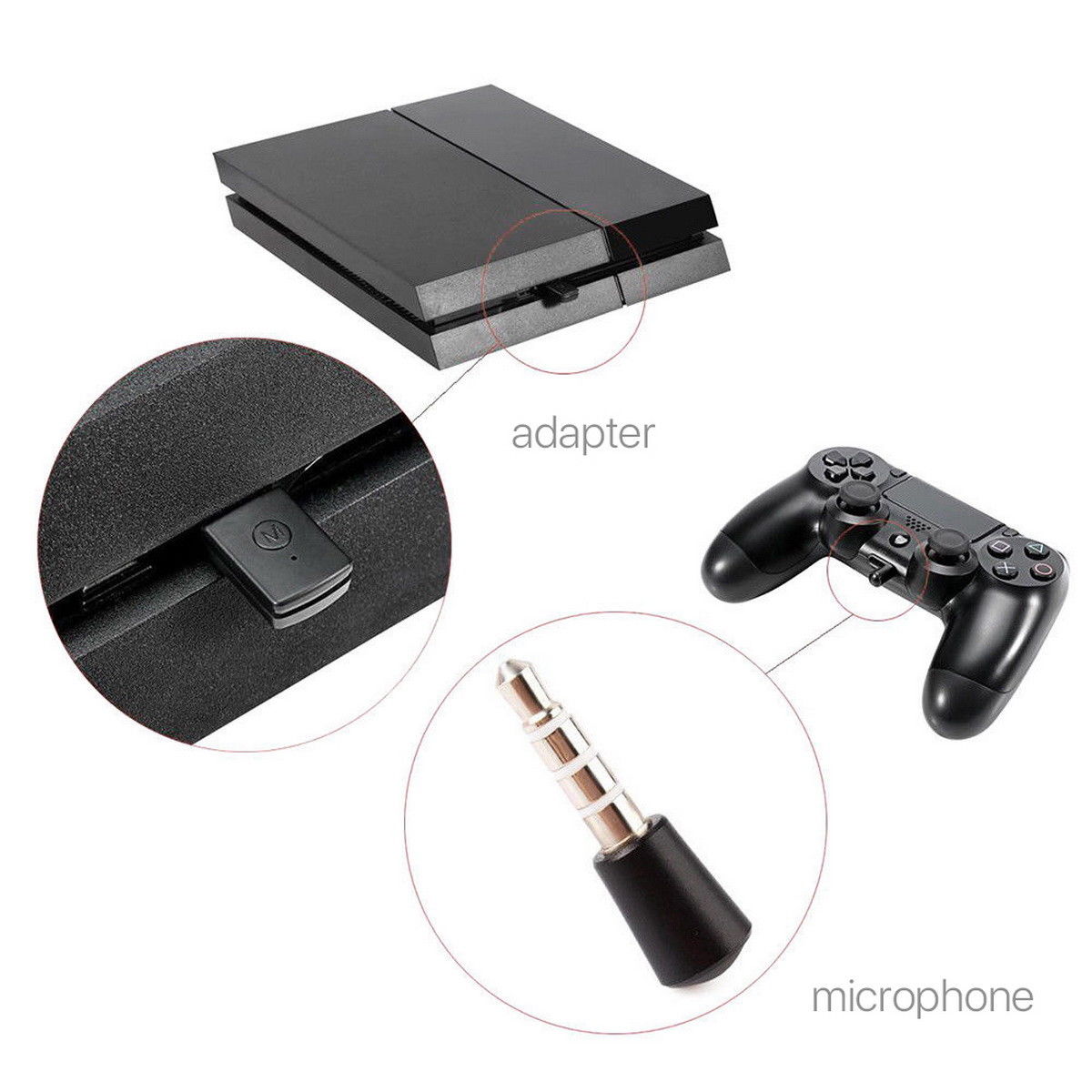 Wireless Bluetooth USB Adapter Dongle 4.0 Receiver for Playstation 4 PS4 Headphone Microphone