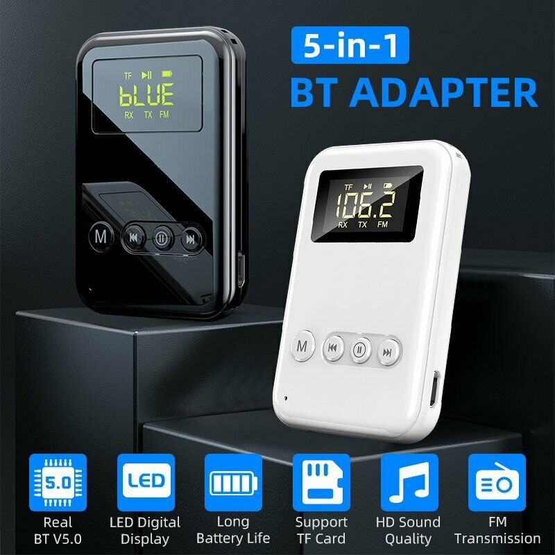 5-in-1 Bluetooth 5.0 Adapter for Audio Transmitter/Receiver 3.5mm Stereo Audio