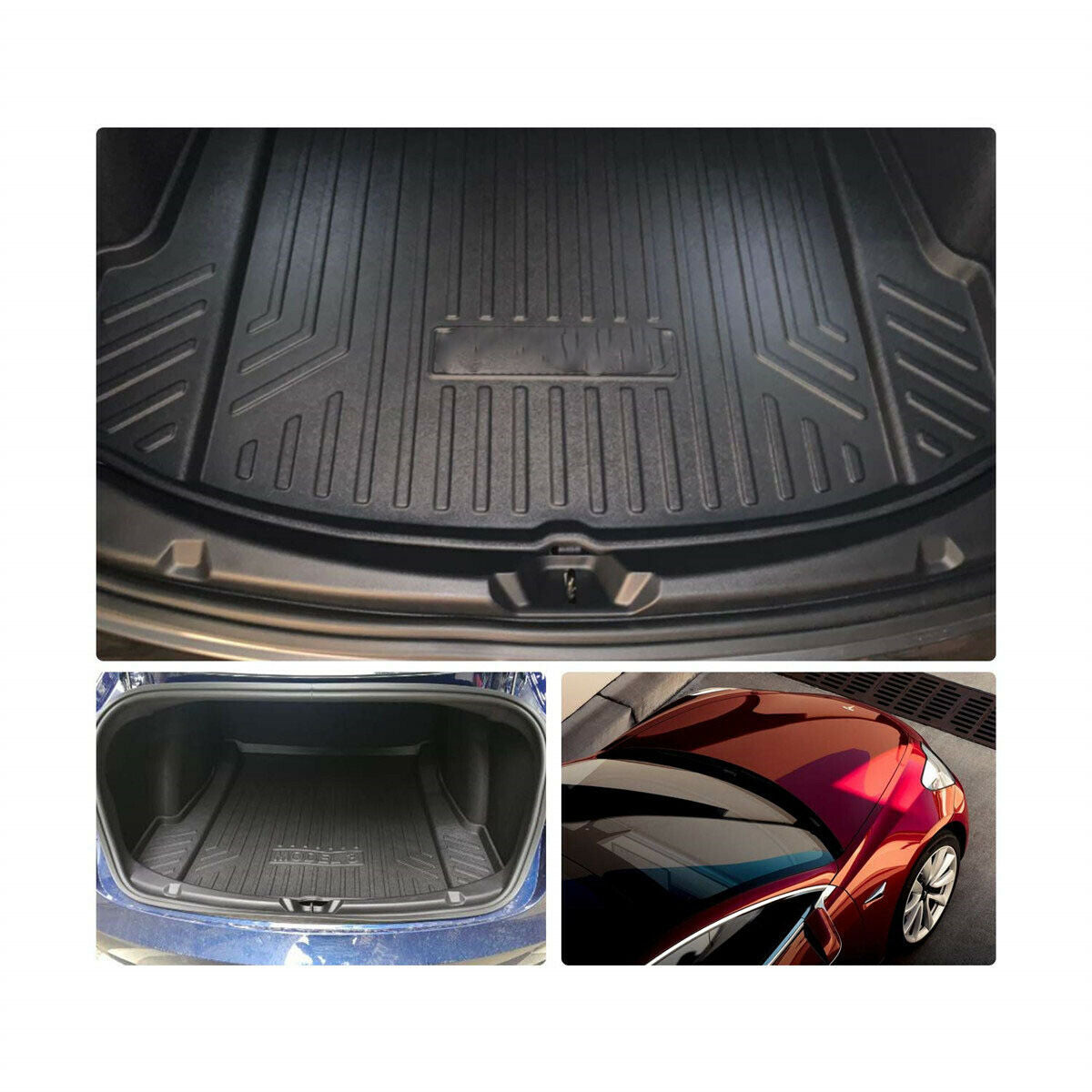 Heavy Duty Waterproof Rear Front Cargo Rubber Mat Boot Liner Luggage Tray for Tesla Model 3 2019-2023