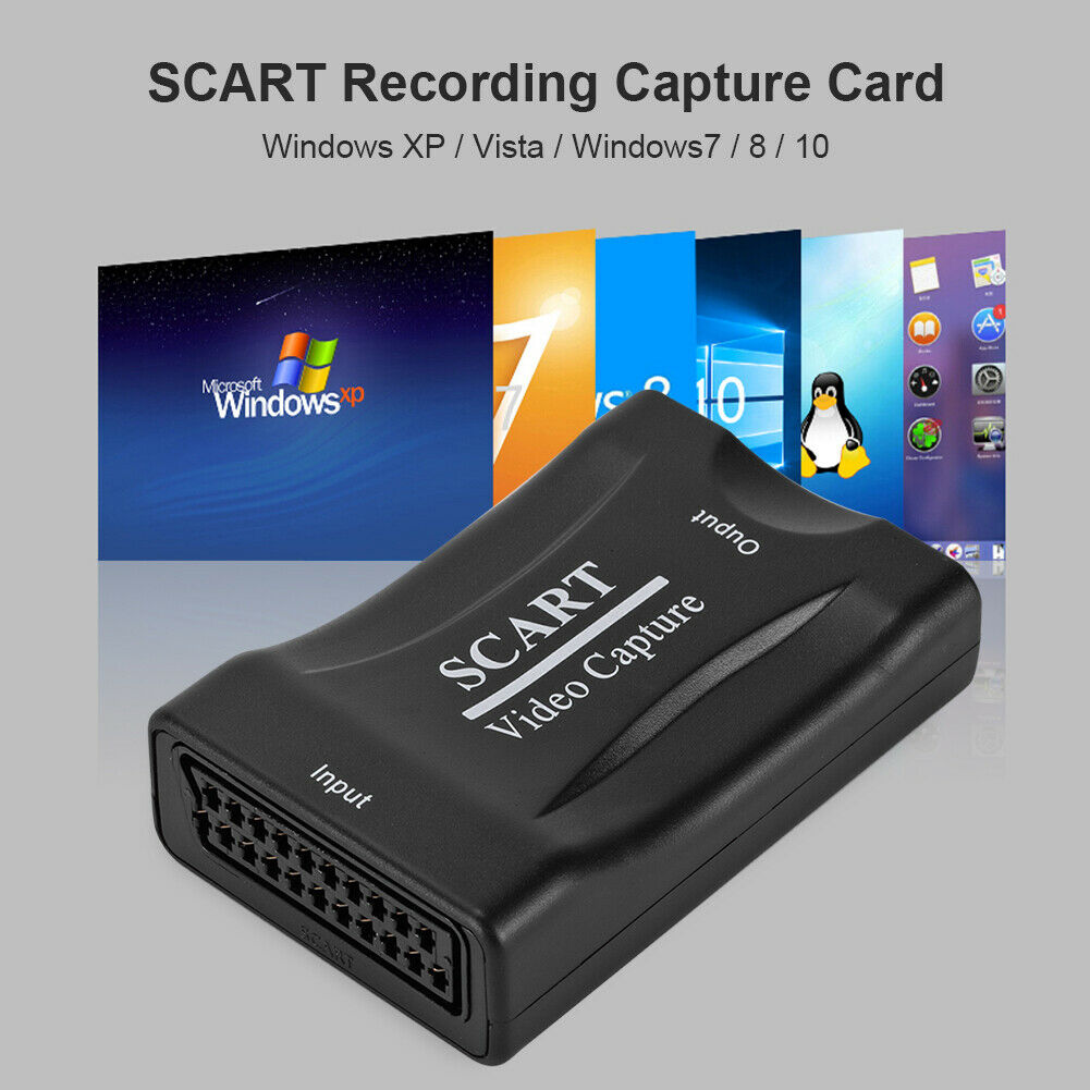 USB to SCART Video Capture Card Game Video Record Live Streaming Converter Recorder