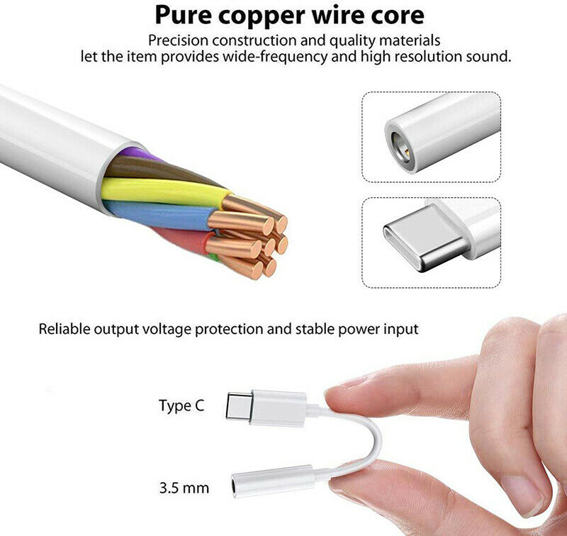 USB Type C to 3.5 mm Headphone Audio Jack Aux Cable Adapter Compatible with Google pixel Samsung 2020/2018 iPad Pro, iPad Air 4 th