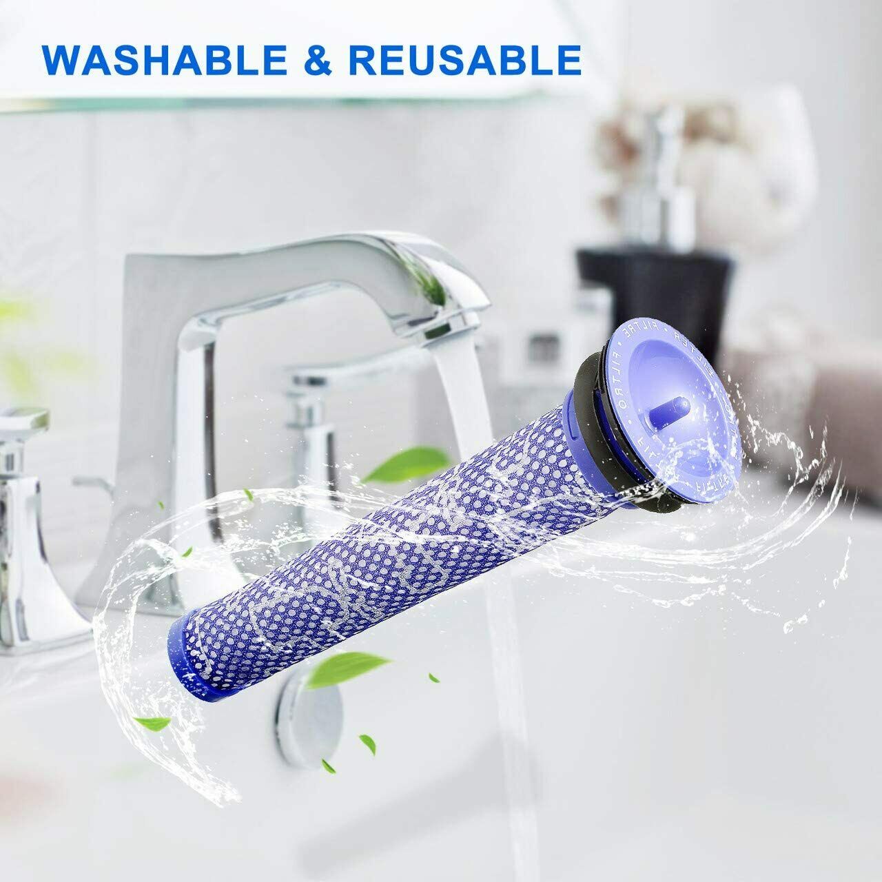 Replacement Battery and 3x Washable Pre Filter for Dyson V6 DC58 DC59 DC62 Animal Handheld,DC72 DC74 Animal SV03 SV06 SV09 Handheld Vacuum