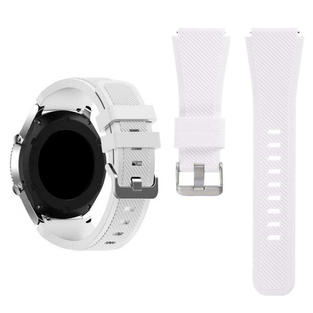 White Silicone Rubber Band for Samsung Galaxy Watch 3 45mm/Gear S3 Frontier/Classic 46mm