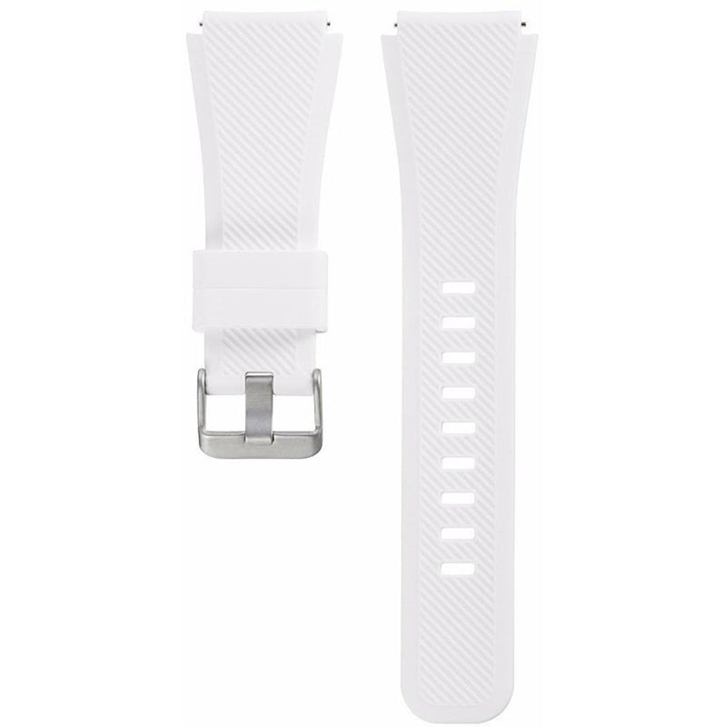 White Silicone Rubber Band for Samsung Galaxy Watch 3 45mm/Gear S3 Frontier/Classic 46mm