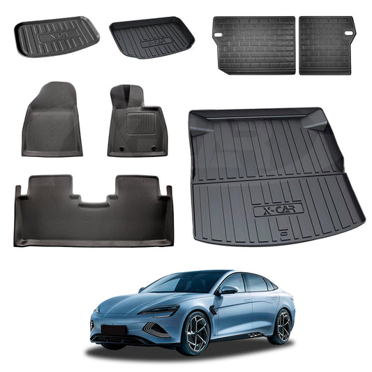 3D All-Weather Interior Liners Set for BYD Seal 2023-2025 Back Seat Front Trunk Toolbox Boot Cargo Floor Mats