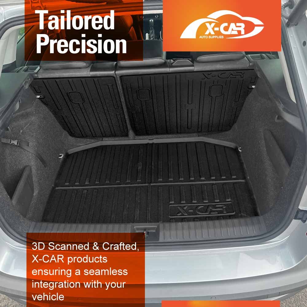 Boot Liner Kick Mats Set for SKODA Kamiq 2020-Onwards All Weather Heavy Duty Cargo Car Trunk Back Seat Protector