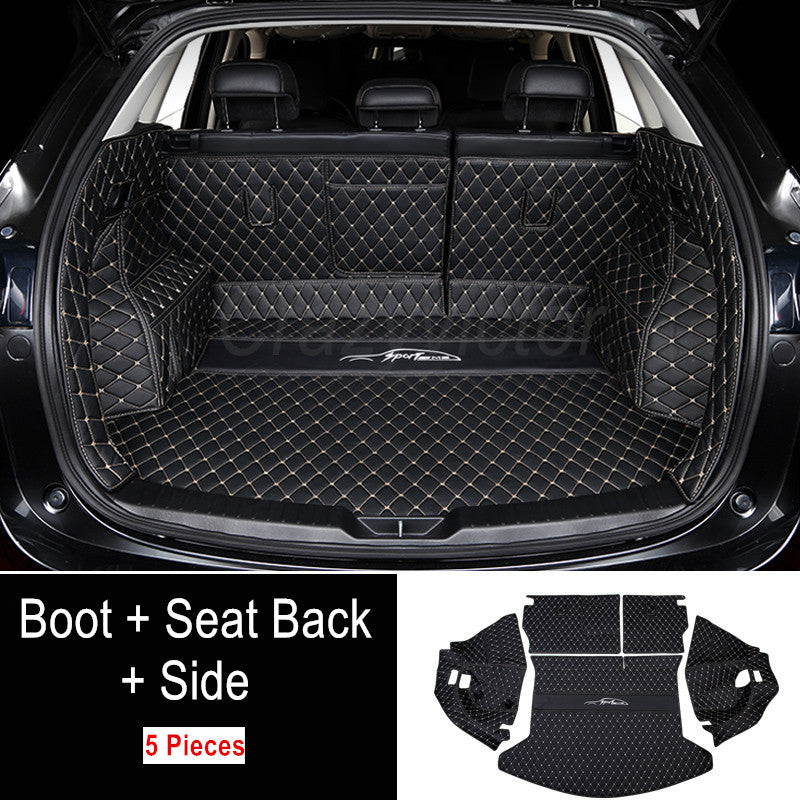 Mazda CX-5 CX5 2017-2025 Premium PU Leather Custom Made Waterproof Boot Liner Cargo Mat Cover Back Seat Protector Kick Mats