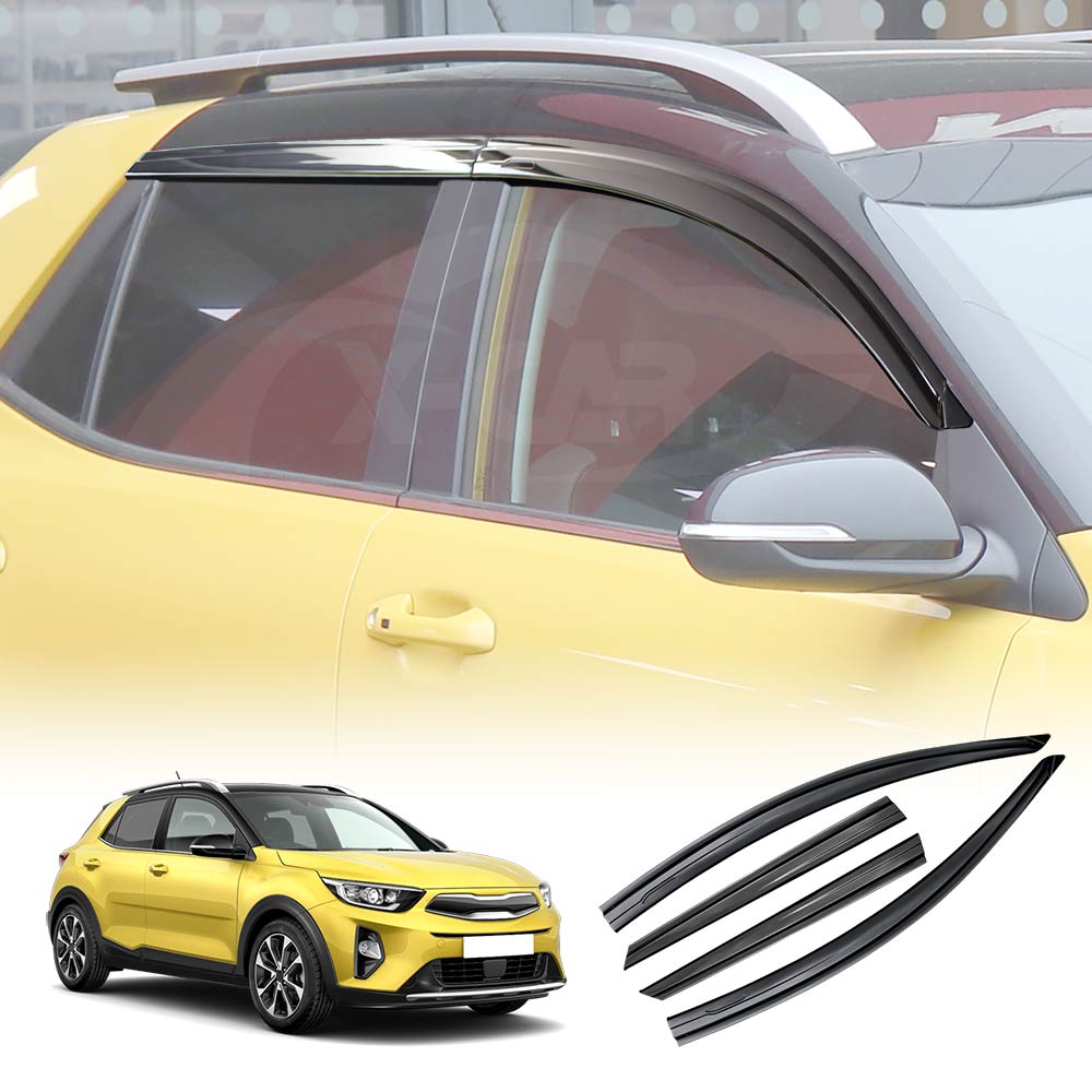 Premium Weathershields for Kia Stonic 2020-Onwards Dual Cab Car Weather Shields Wind Deflectors Window Sun Visor 4-Piece Set