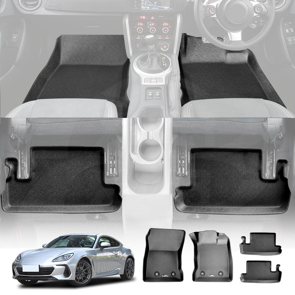 3D All-Weather Floor Mats for Subaru BRZ 2022-2025 Heavy Duty Customized Car Floor Liners Full Set Carpet