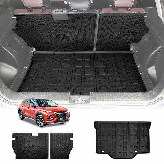 Boot Liner Set for Suzuki Fronx Hybrid 2025-Onwards All Weather Heavy Duty Car Trunk Lower Level Cargo Kick Mats Back Seat Protector