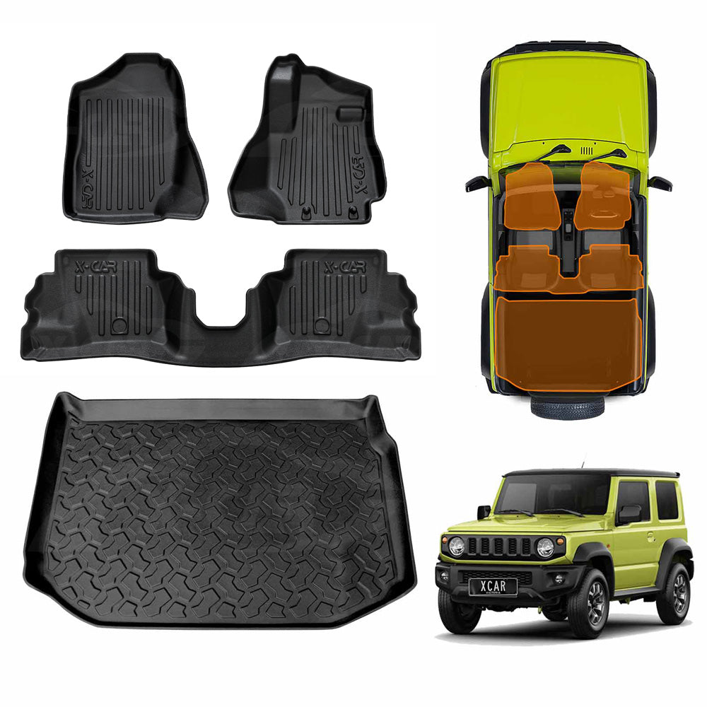 Floor Mats Boot Liner for Suzuki Jimny 3-Door Auto Transmission 2018-Onwards All Weather Heavy Duty Cargo Car Trunk Luggage Tray