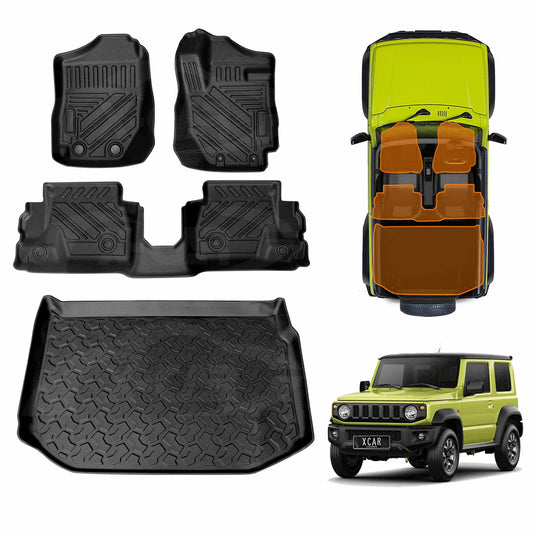 Floor Mats Boot Liner for Suzuki Jimny 3-Door Auto Transmission 2018-2025 All Weather Heavy Duty Cargo Car Trunk Luggage Tray