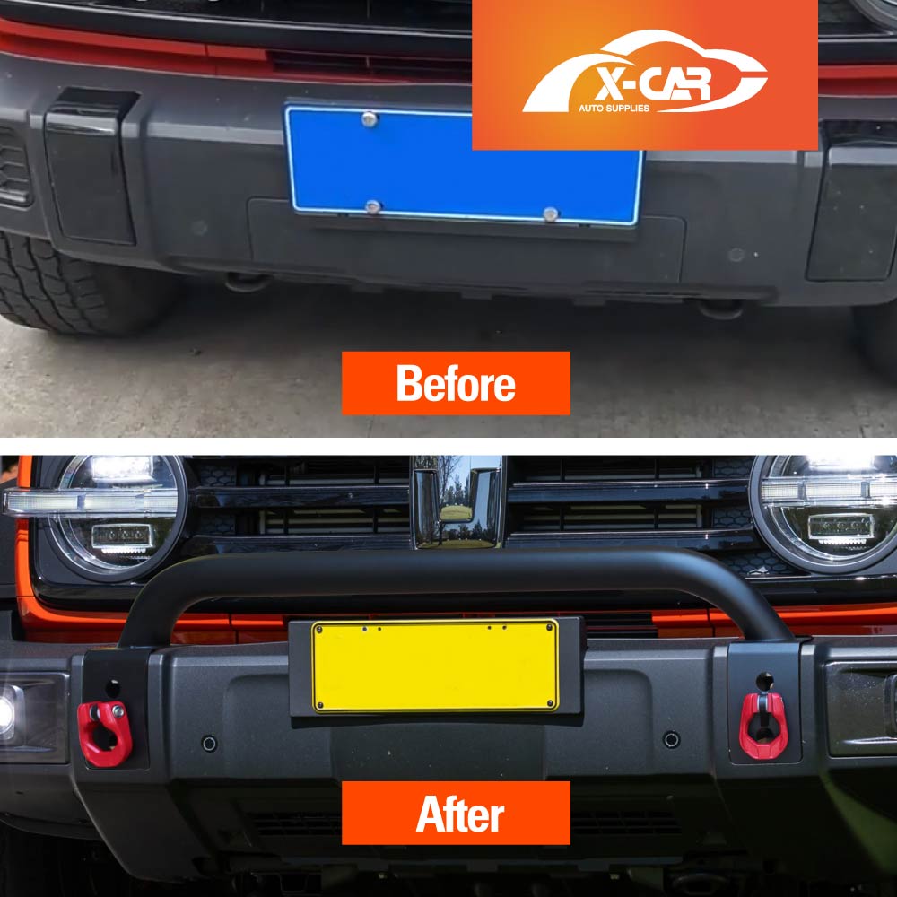 Front Nudge Bar with 2x LED Pod Spotlight for GWM Tank 300 2023-2025 Off-Road Bullbar Front Bumper Driving light