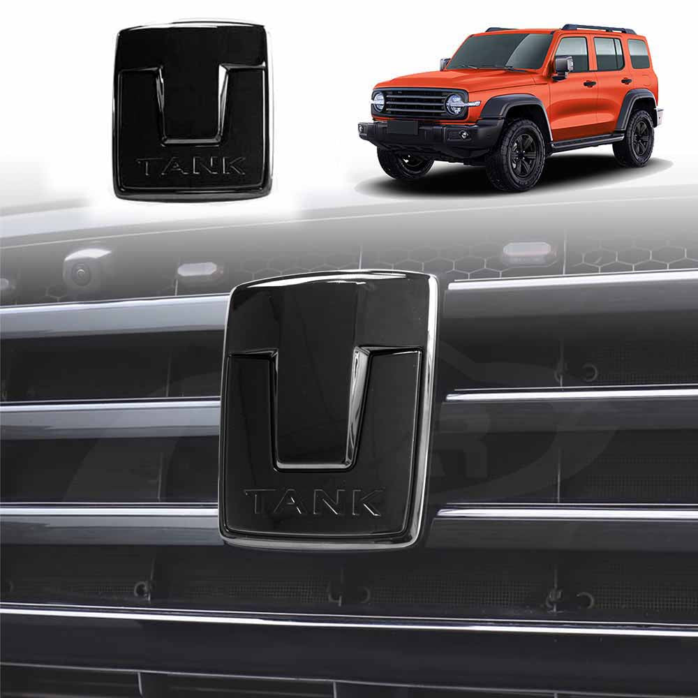 Front Logo Badge for GWM Tank 300 2023-2025 Emblem Decals Sticker Cover Accessories Glossy Black