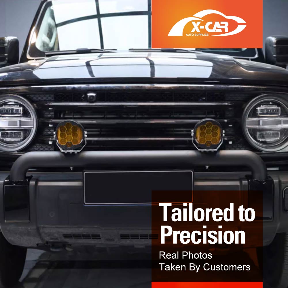 Front Nudge Bar with 2x LED Pod Spotlight for GWM Tank 300 2023-2025 Off-Road Bullbar Front Bumper Driving light