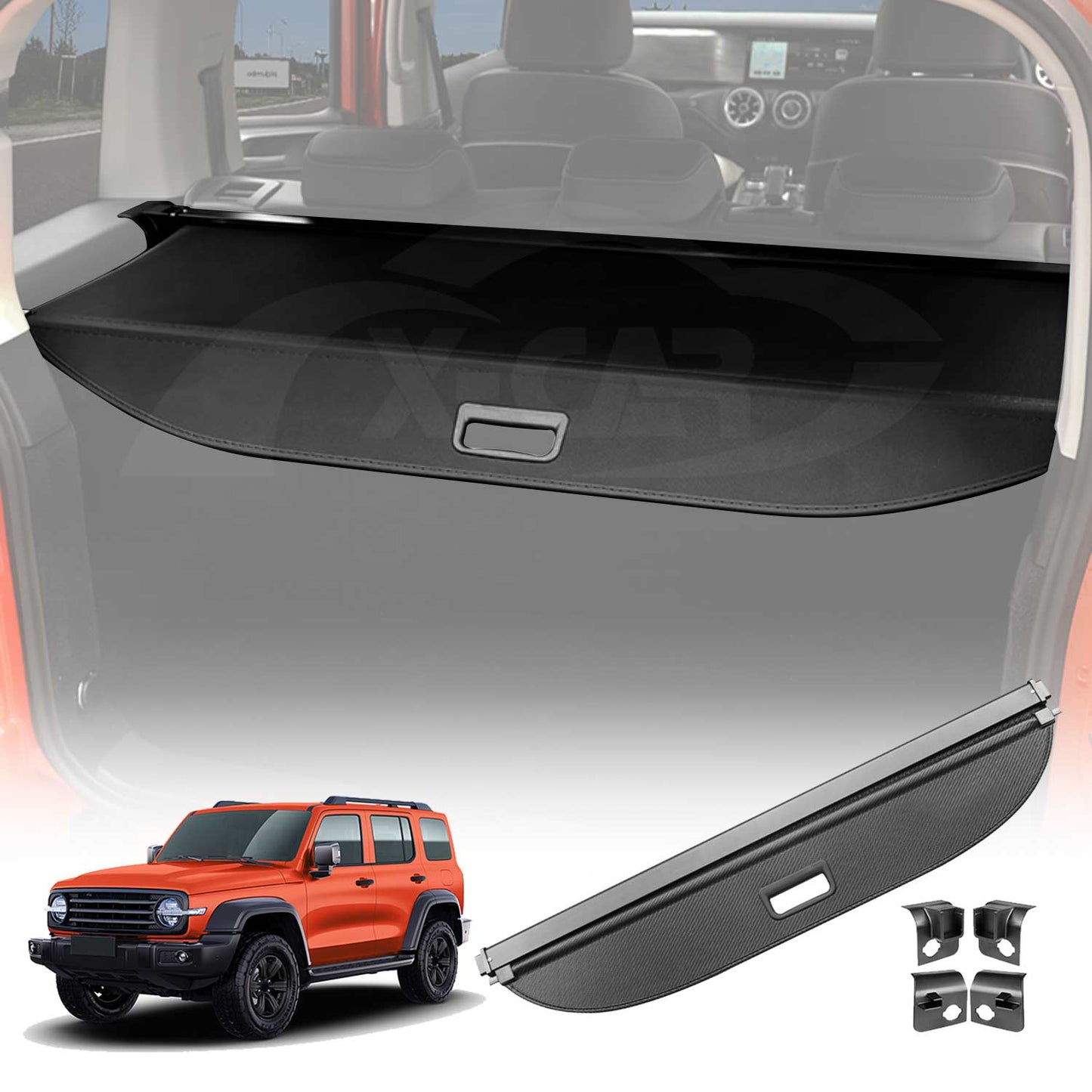 Retractable Cargo Cover for GWM Tank 300 2023-2025 Rear Rack Partition Shelter Canvas Trunk Luggage Security Shield Shade