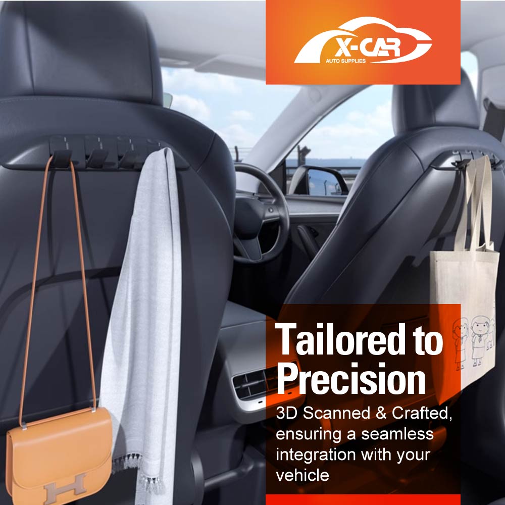 Front Seat Back Holder Car Headrest Hooks for Tesla Model Y 2021-2025 Durable Car Seat Hook Organizer Set of 2