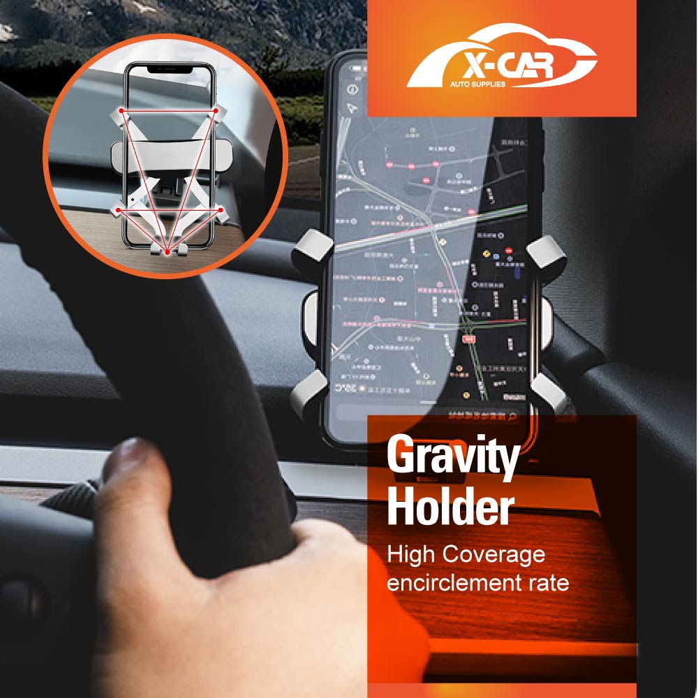 Tesla Model 3 2017-2023 and Model Y 2021-2025 Adjustable Gravity Car Mount Mobile Phone Holder Stand
