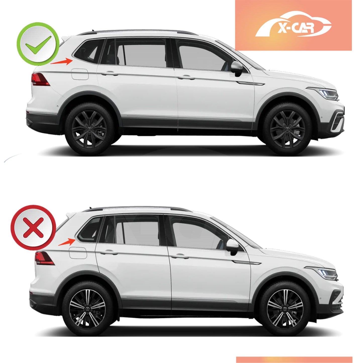 Front Rear Floor Mats for Volkswagen VW Tiguan Allspace 2018-2024 Heavy Duty All Weather Car Mats Carpet Liner Set