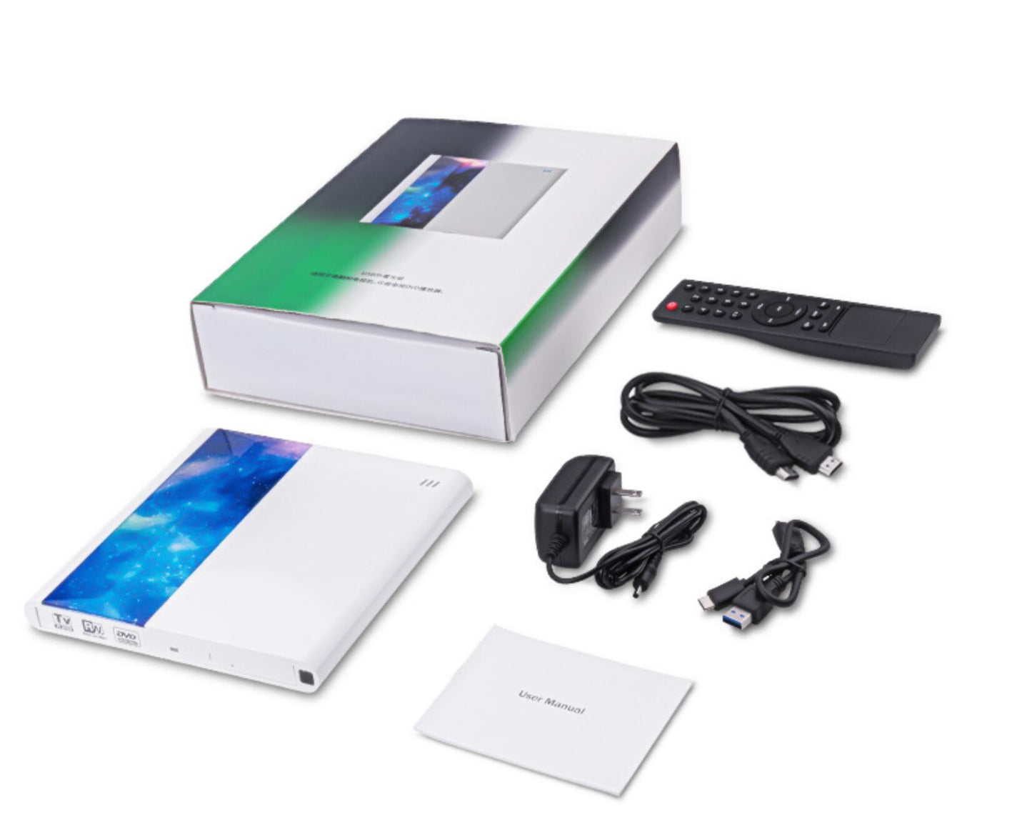 External DVD CD Drive Burner Writer Player for Windows 10 8 7 Mac OS Laptop Desktop PC TV with USB and USB Type-C HDMI Port