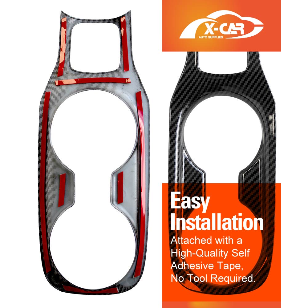 Center Consoles Cup Holder Panel Trim Decor Cover Protector for Toyota Corolla Cross 2022-Onwards Carbon Fibre Style