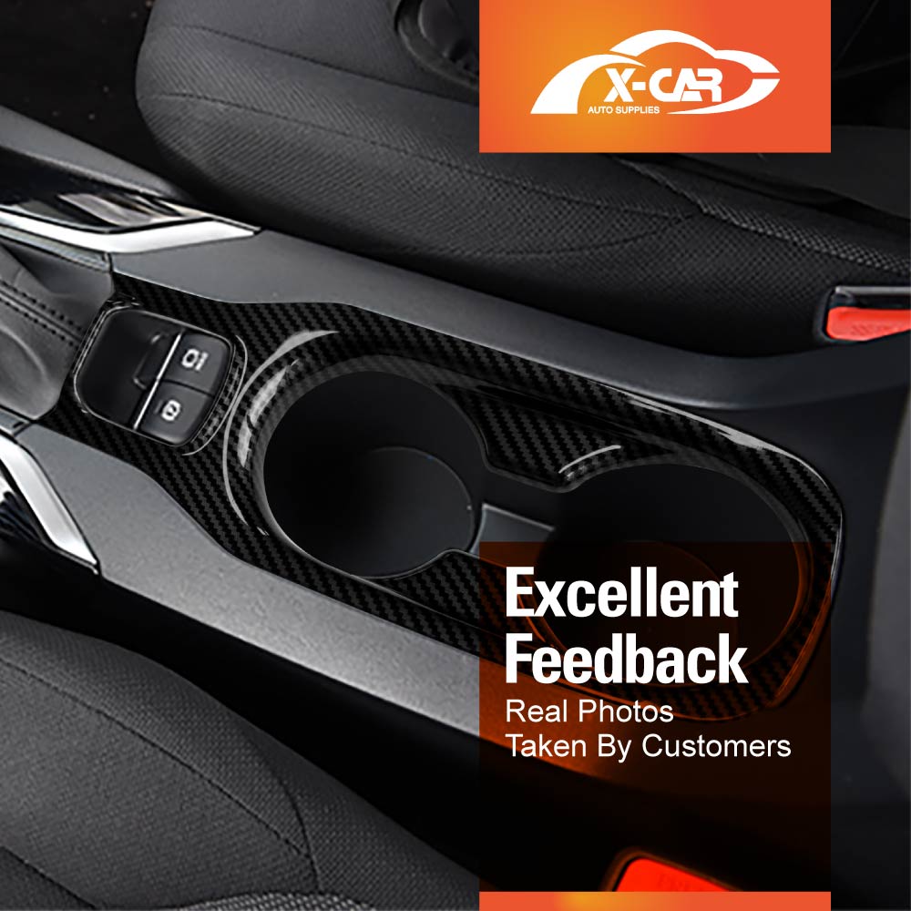 Center Consoles Cup Holder Panel Trim Decor Cover Protector for Toyota Corolla Cross 2022-Onwards Carbon Fibre Style