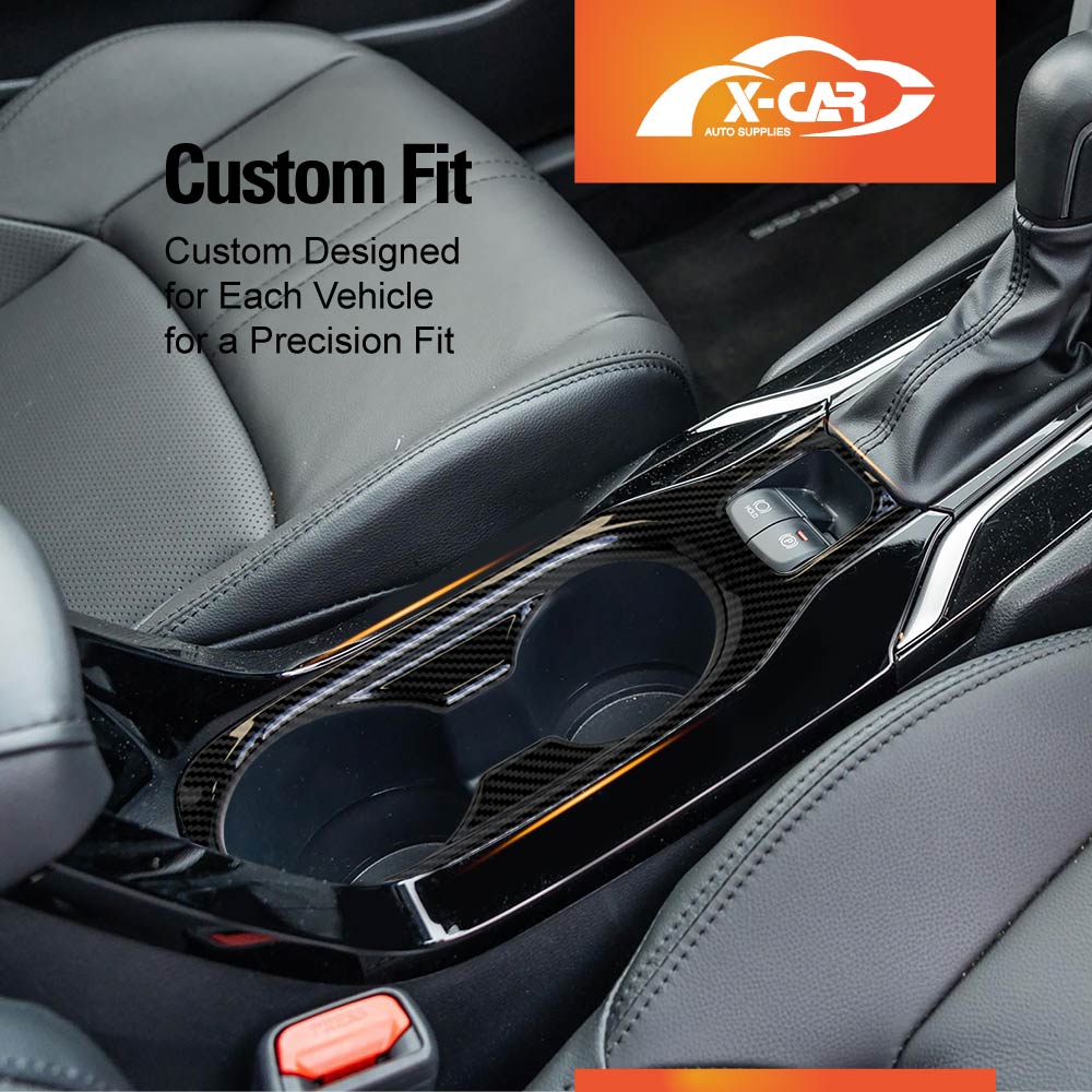 Center Consoles Cup Holder Panel Trim Decor Cover Protector for Toyota Corolla Cross 2022-Onwards Carbon Fibre Style