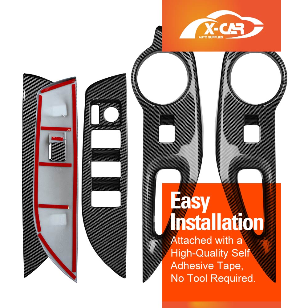 Power Window Control Switch Panel Trim Decor Cover Protector for Toyota Corolla Cross 2022-Onwards Carbon Fibre Style