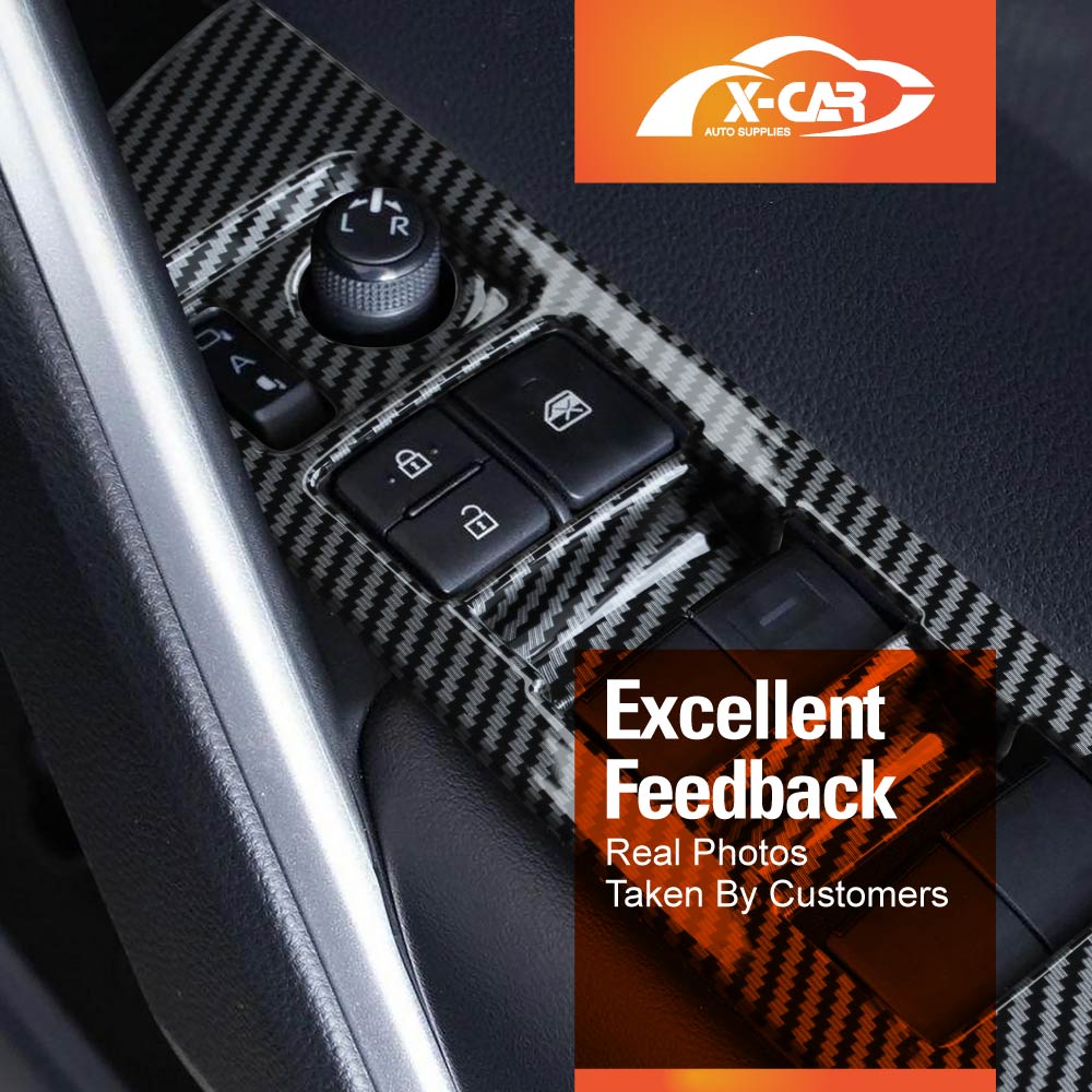 Power Window Control Switch Panel Trim Decor Cover Protector for Toyota Corolla Cross 2022-Onwards Carbon Fibre Style