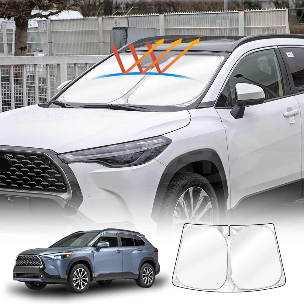 Windshield Sun Shade for Toyota Corolla Cross 2022-2025 Blocks UV Rays Foldable Custom Wind Screen Sun Visor Protector