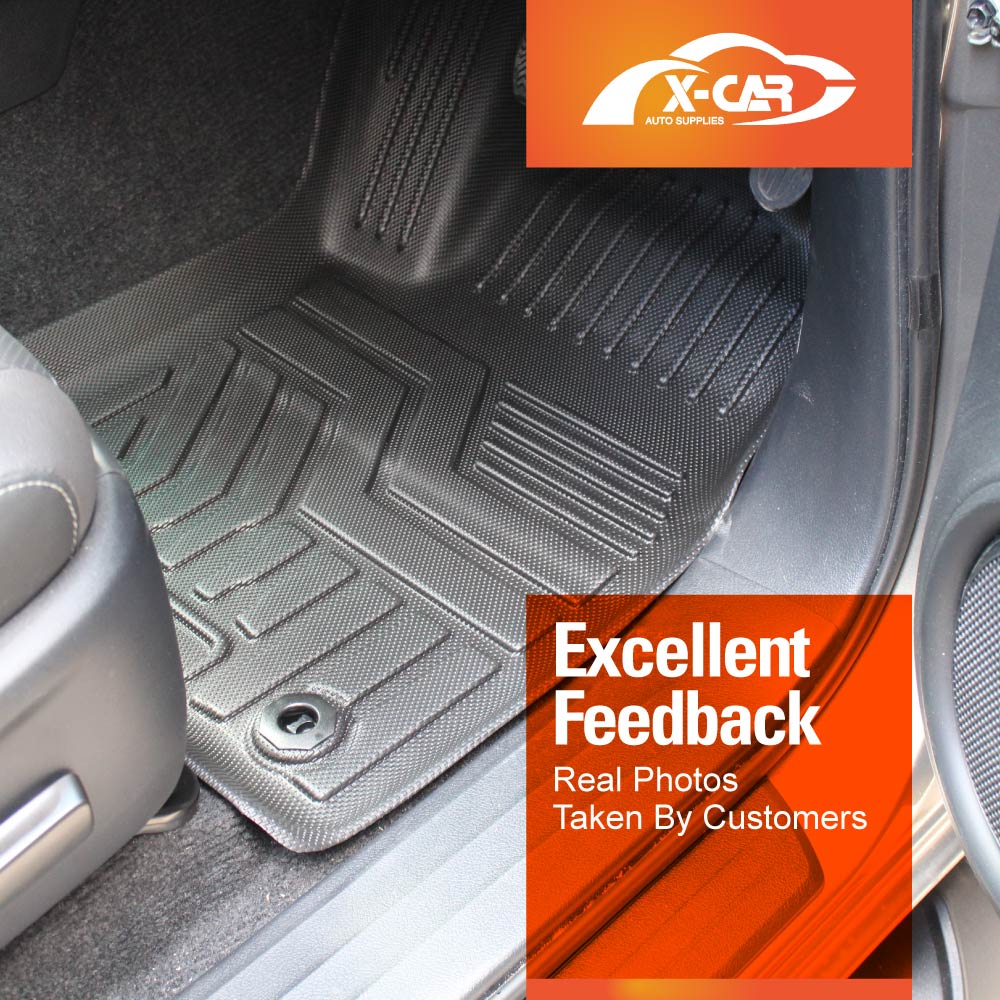 3D Floor Mats for Toyota Hilux Dual Cab Auto 2016-2025 Heavy Duty All Weather Car Mats Carpet Liner Set