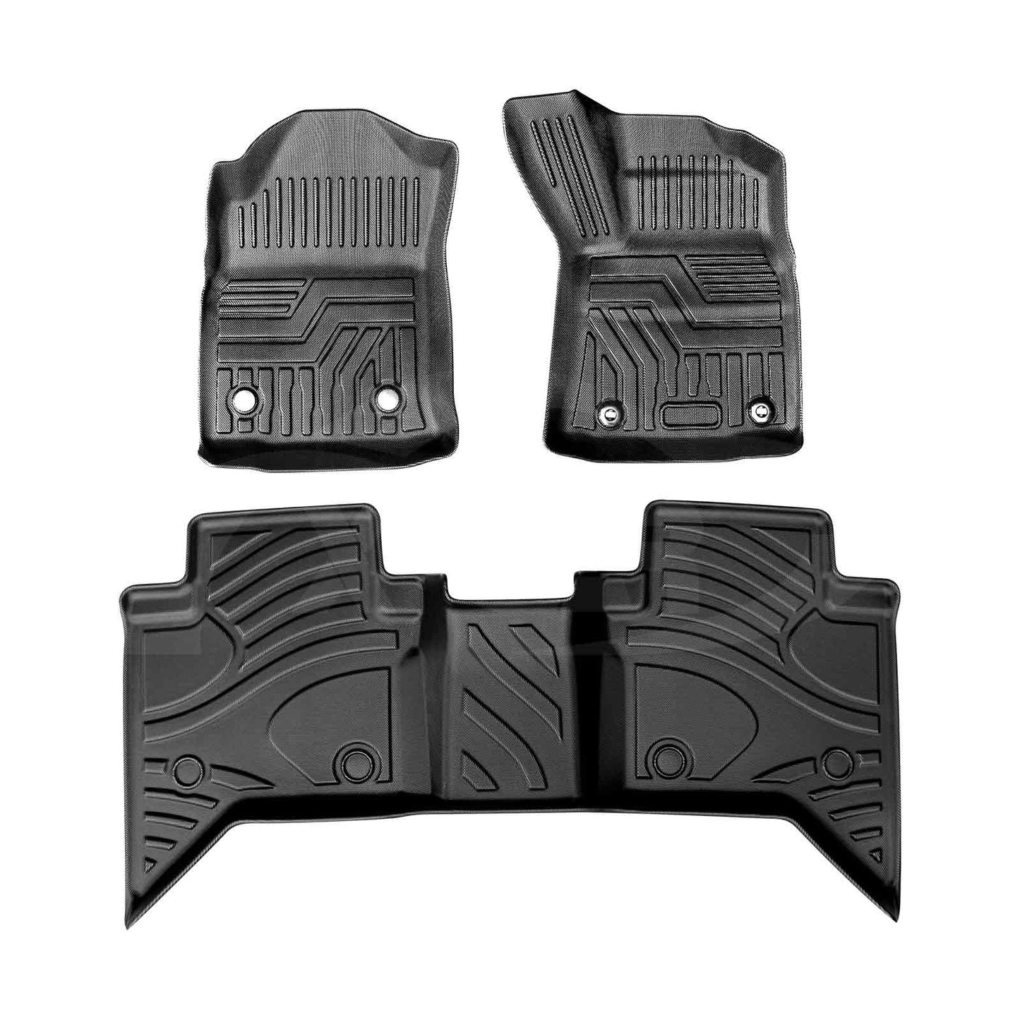 3D Floor Mats for Toyota Hilux Dual Cab Auto 2016-2025 Heavy Duty All Weather Car Mats Carpet Liner Set