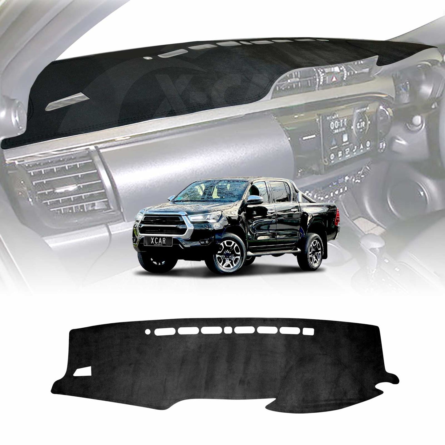 Dash Mat for Toyota Hilux 2015-2025 Non-Slip Microfiber Pad Cover Interior Accessories